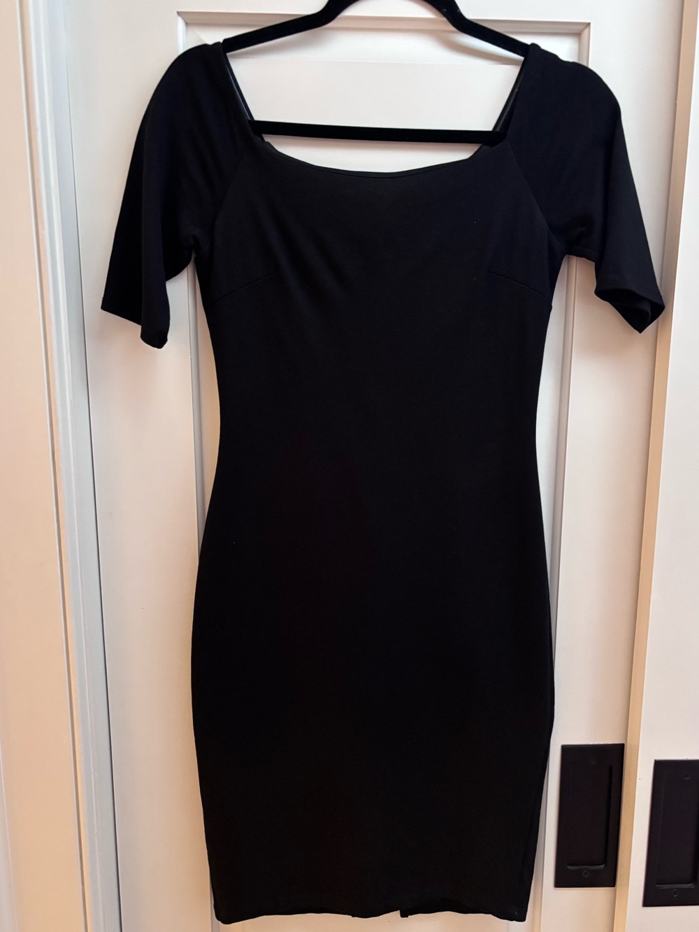 LBD Bodycon square neck midi dress